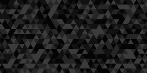 Seamless geometric pattern square shapes low polygon backdrop background. Abstract geometric wall tile and metal cube background triangle wallpaper. Gray and black polygonal background.