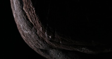 Darkened Stony Sphere. Close-up, shallow dof. - obrazy, fototapety, plakaty