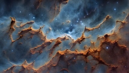 In the Carina Nebula, jet. made up of dust and gas. - obrazy, fototapety, plakaty