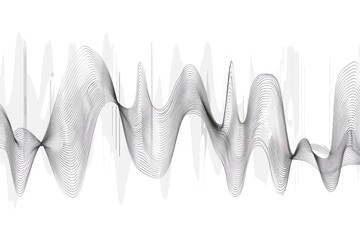 sound wave is shown in white on a white background - obrazy, fototapety, plakaty