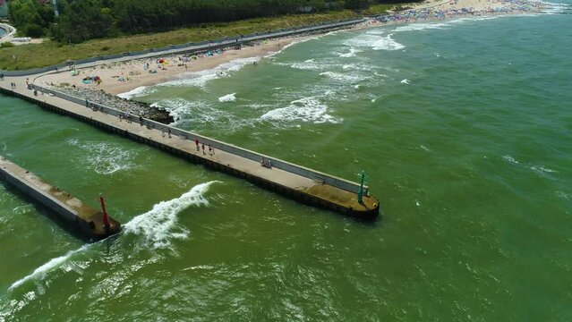Port Baltic Sea Rowy Morze Baltyckie Aerial View Poland
