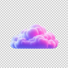 Cloud Shape Object on Light Color Background AI Generated