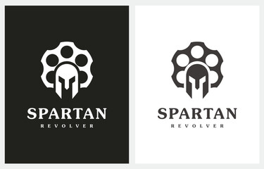 Spartan Revolver Gun's e sport logo design vector