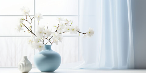 Serene White Blossoms by the Window