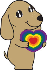 Pride dog clip art,
Rainbow flag celebration,
LGBTQ+ representation,
Pride month illustration