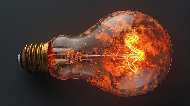 Glowing Light Bulb with Earth Texture