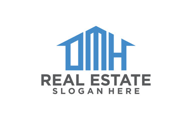 Real Estate Logo. Construction Architecture Building House Logo Design Template	
