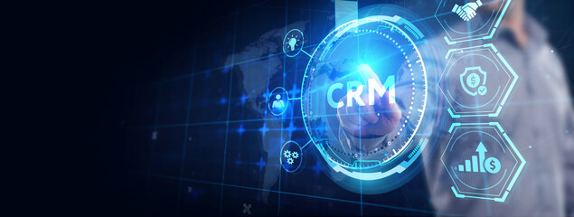 Business, Technology, Internet and network concept. CRM Customer Relationship Management.