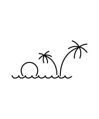 beach icon, vector best line icon.