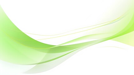 Essential green and white curve waves illustration on white background for wallpaper, abstract dynamic green wavy backdrop