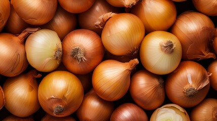 Obraz premium Onion slices background. Ripe white onions vegetables texture pattern