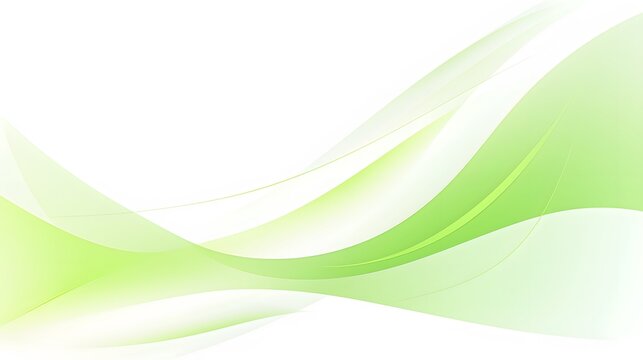 Straightforward green and white curve waves layout on white backdrop for wallpaper, abstract brilliant green wavy background