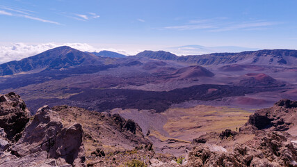 Fototapeta na wymiar Scenic view of a landscape of Haleakala crater from Pa Kaoao Trail (White Hill Trail), Haleakala National Park, island of Maui, Hawaii, USA 