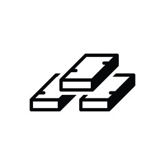 Black solid icon for timber
