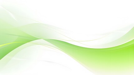 Simple green and white curve waves scheme on white backdrop for wallpaper, abstract radiant green wavy background