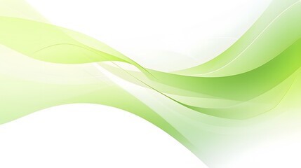 Basic green and white curve waves arrangement on white backdrop for wallpaper, abstract energetic green wavy background