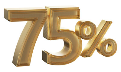 Obraz premium Discount 75 Percent Off Gold Number 3D