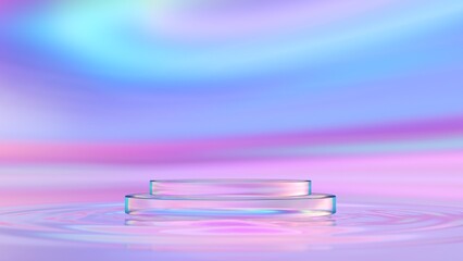 Pastel Serenity Glass Platforms Over Water