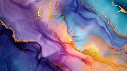 Modern colorful curved background blue purple wave, Ethereal Symphony: Abstract Fluid Art in Vibrant Hues