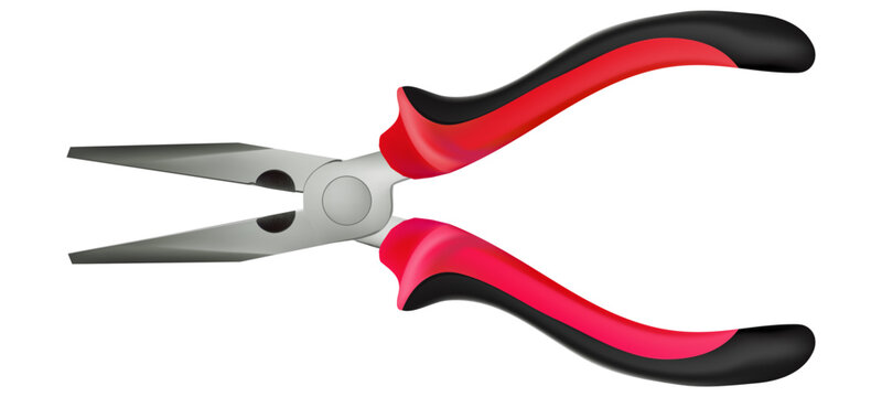 red and black pliers on white background clip art preview