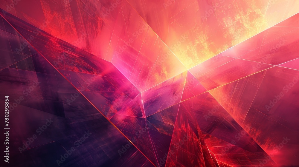 Poster a captivating abstract background featuring a neon laser piercing through a geometric form resemblin