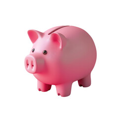 Fototapeta premium A pink piggy bank on a transparent background