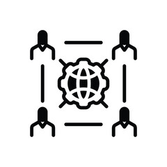 Black solid icon for outsourcing