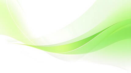 Clean green and white curve waves pattern on white background for wallpaper, abstract dynamic green wavy backdrop
