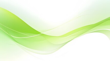 Essential green and white curve waves illustration on white background for wallpaper, abstract energetic green wavy backdrop
