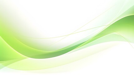 Clean green and white curve waves pattern on white background for wallpaper, abstract brilliant green wavy backdrop