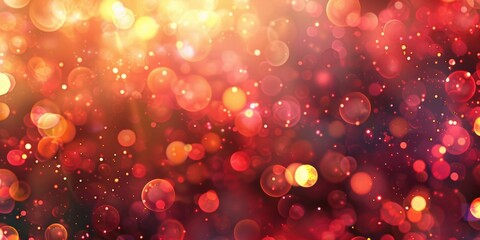 Abstract background of vibrant bokeh lights with a warm golden glow.