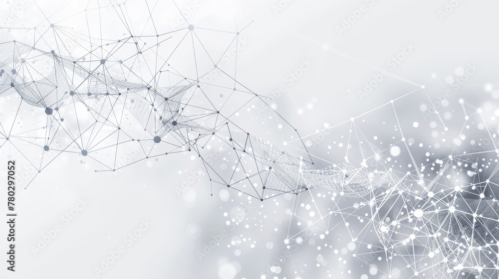 Poster a stylish abstract illustration featuring a network pattern of connected dots and lines