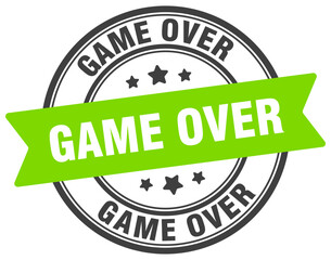 game over stamp. game over label on transparent background. round sign