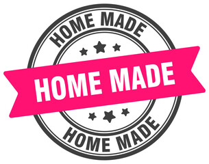 home made stamp. home made label on transparent background. round sign