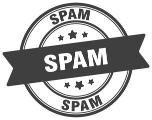 spam stamp. spam label on transparent background. round sign