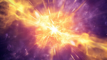 Yellow light explosion on light purple color.