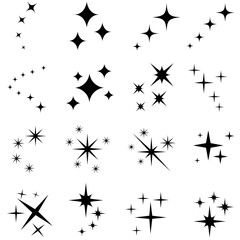Star icon vector set. Twinkling star illustration sign collection. Sparkles symbol. Shining burst logo.