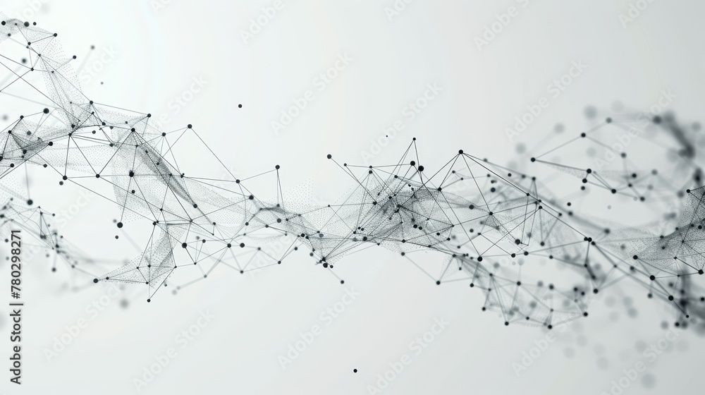 Poster an abstract artistic composition showcasing interconnected dots and lines
