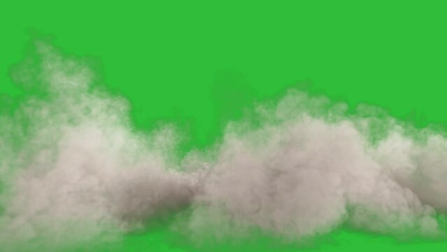 Pillar collapse explosion on green background