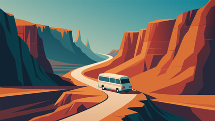 The van trudged along the rugged terrain each turn revealing a new angle of the sweeping canyon. We couldnt help but feel awestruck by the - obrazy, fototapety, plakaty