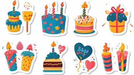 Birthday Sticker Icon Isolated On White Background 