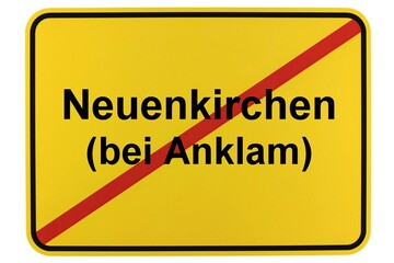 Illustration eines Ortsschildes der Gemeinde Neuenkirchen (bei Anklam) in Mecklenburg-Vorpommern