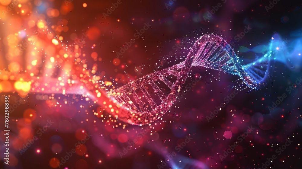 Aufkleber an abstract vector background featuring futuristic dna technology elements