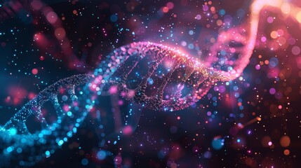 An abstract vector background depicting futuristic DNA technology elements