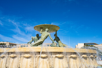 the fountain of the tritons in Valletta, Malta