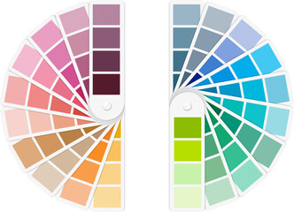 Color samplers with diverse range of shades and tints