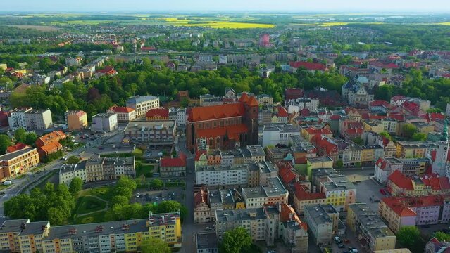Panorama Of Saint Mikolaj Church Brzeg Kosciol Aerial View Poland