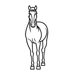 Simple horse isolated black flat icon.