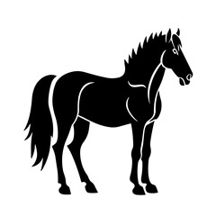 Obraz na płótnie Canvas Simple horse isolated black flat icon.