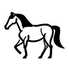 Simple horse isolated black flat icon.